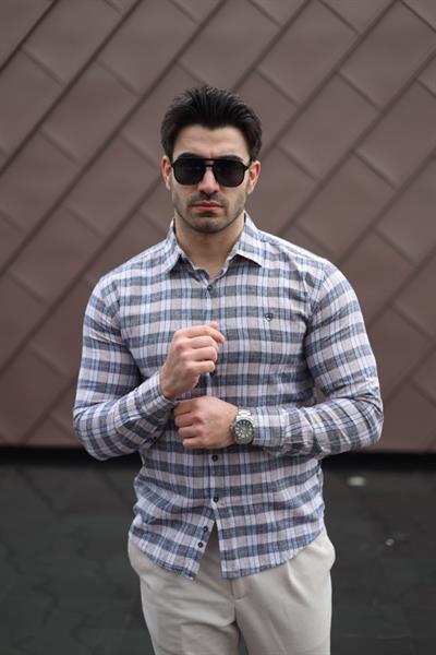 Erkek Pamuklu Keten Kumaş Gömlek