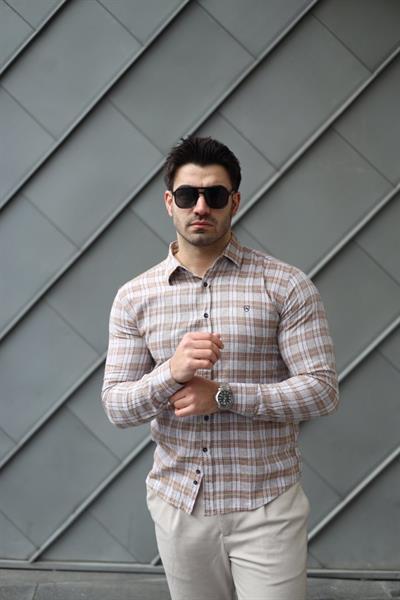 Erkek Pamuklu Keten Kumaş Gömlek