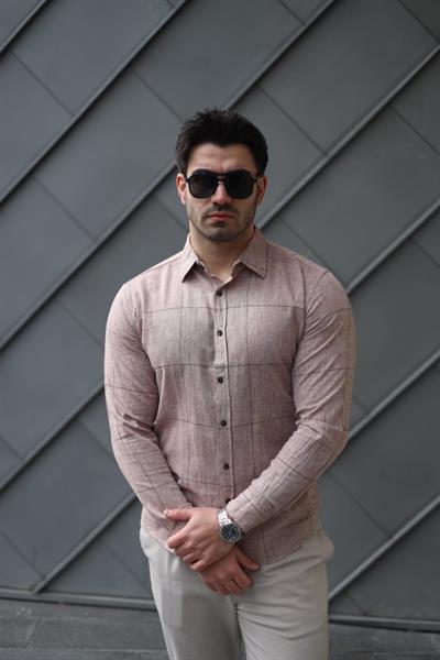 Erkek Pamuklu Keten Kumaş Gömlek