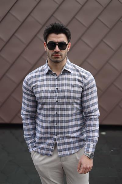 Erkek Pamuklu Keten Kumaş Gömlek