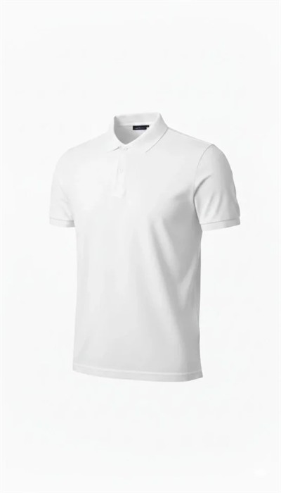 Erkek Pike Kumaş Düğmeli Yaka Regular Fit Günlük Kısa Kol Tişört T-shirt - Beyaz