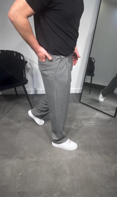 Erkek Pileli Kumaş Baggy Pantolon