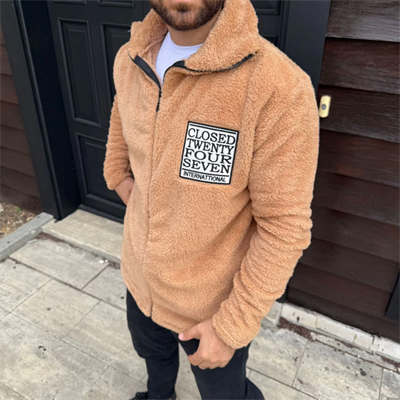 Erkek Polar Fermuarlı Sweatshirt – Kapüşonsuz, Cepli, Yumuşak Dokulu, Oversize Rahat Kalıp, Kışlık Sıcak Tutan Fermuarlı Üst - Kahverengi