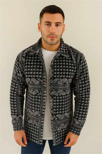 Erkek Polar Fermuarlı Sweatshirt – Kapüşonsuz, Cepli, Yumuşak Dokulu, Oversize Rahat Kalıp, Kışlık Sıcak Tutan Fermuarlı Üst - Siyah