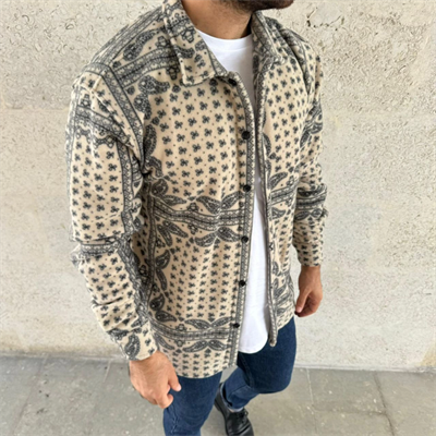 Erkek Polar Fermuarlı Sweatshirt – Kapüşonsuz, Cepli, Yumuşak Dokulu, Oversize Rahat Kalıp, Kışlık Sıcak Tutan Fermuarlı Üst - Bej