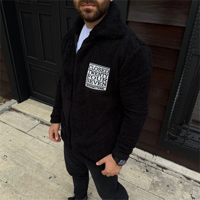 Erkek Polar Fermuarlı Sweatshirt – Kapüşonsuz, Cepli, Yumuşak Dokulu, Oversize Rahat Kalıp, Kışlık Sıcak Tutan Fermuarlı Üst - Siyah