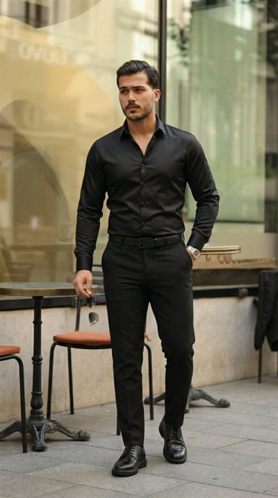 Erkek Saten Klasik Gömlek