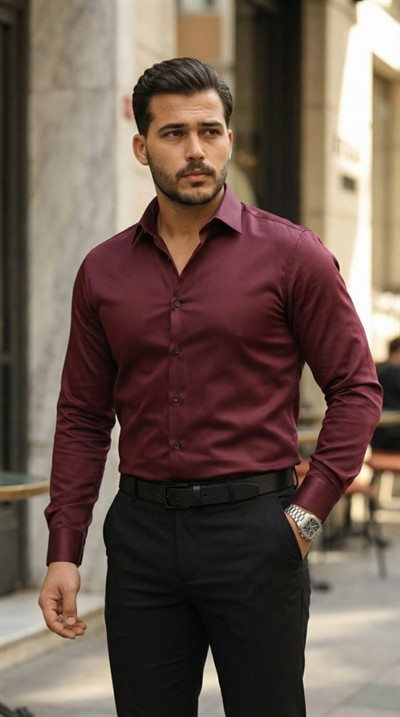 Erkek Saten Klasik Gömlek