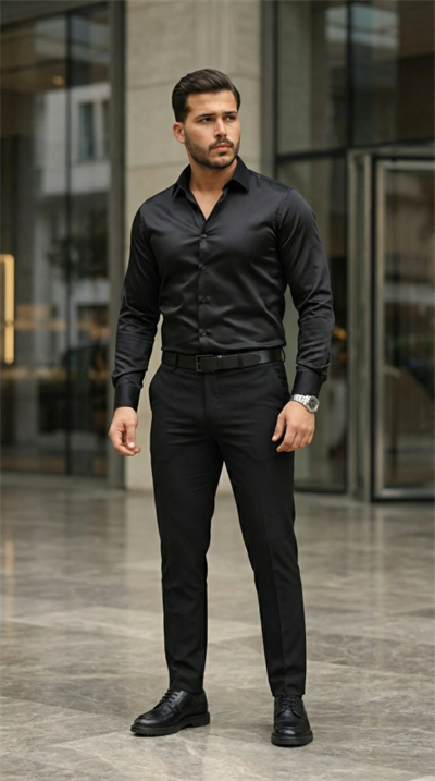 Erkek Saten Klasik Gömlek