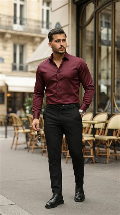 Erkek Saten Klasik Gömlek