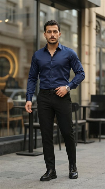 Erkek Saten Klasik Gömlek