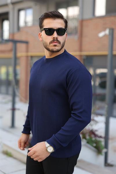 Erkek Selanik Örme Bisiklet Yaka Triko