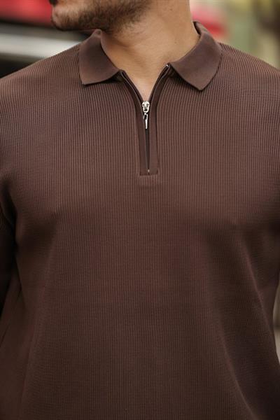 Erkek Selanik örme Yakalı Uzun Kollu Triko