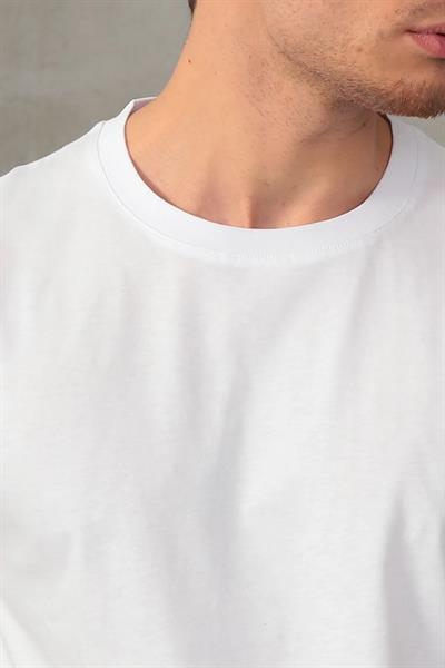 Erkek Slim Fit Bisiklet Yaka %100 Pamuk Dar Kesim Basic Tişört