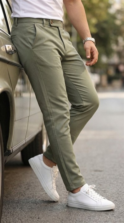 Erkek Slim Fit Dilli Kumaş Pantolon
