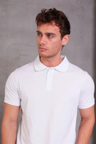 Erkek Slim Fit Pamuklu Yumuşak Doku Nefes Alan Kumaş Yakalı Tişört
