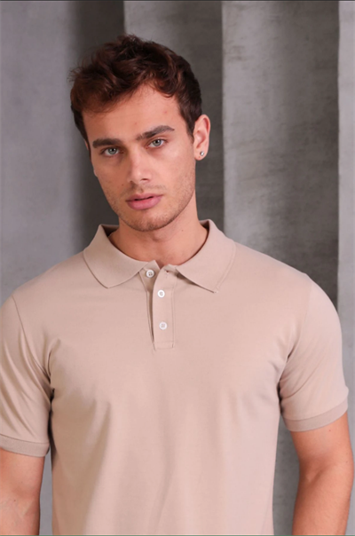 Erkek Slim Fit Pamuklu Yumuşak Doku Nefes Alan Kumaş Yakalı Tişört