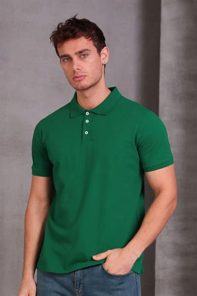 Erkek Slim Fit Pamuklu Yumuşak Doku Nefes Alan Kumaş Yakalı Tişört
