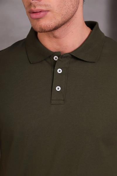 Erkek Slim Fit Pamuklu Yumuşak Doku Nefes Alan Kumaş Yakalı Tişört