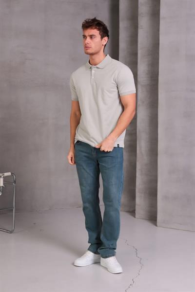 Erkek Slim Fit Pamuklu Yumuşak Doku Nefes Alan Kumaş Yakalı Tişört