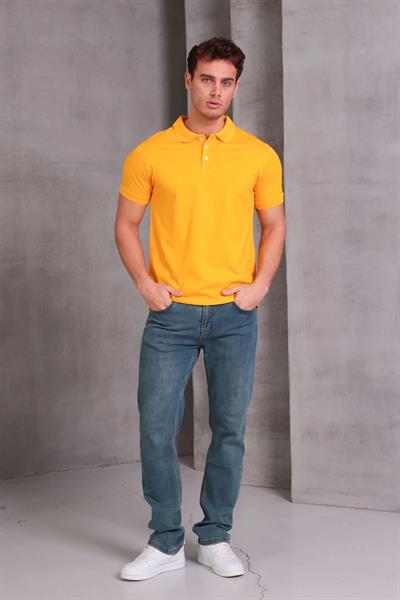 Erkek Slim Fit Pamuklu Yumuşak Doku Nefes Alan Kumaş Yakalı Tişört