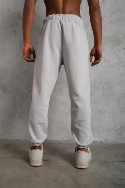 Erkek Üç İplik Alt Eşofman Lastikli - Gri