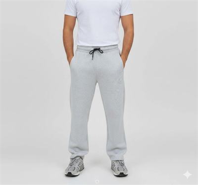 Erkek Üç Iplik Kışlık Pamuklu Ovarsize Bağcıklı Düz Paça Cepli Eşofman Altı Spor Rahat Model - Gri