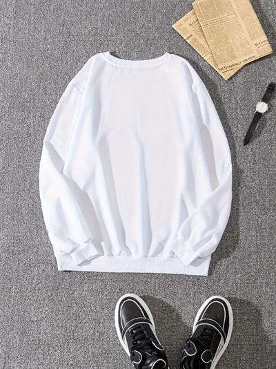 Erkek Uzun Kollu Baskı Detaylı Iki Iplik Sweat