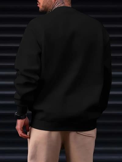 Erkek Uzun Kollu Baskı Detaylı Iki Iplik Sweat