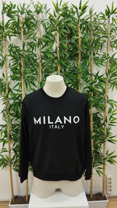 Erkek Uzun Kollu Bisiklet Yaka Milano Yazılı Iki Iplik Sweat