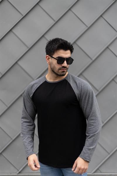 Erkek Uzun Kollu Bisiklet Yaka Viskon Iki Iplik Sweat