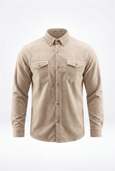 Erkek Uzun Kollu Cepli Kadife Gömlek