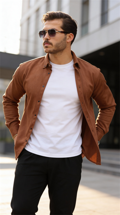 Erkek Uzun Kollu Süet Gömlek