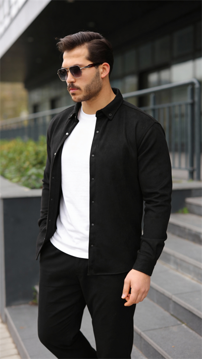 Erkek Uzun Kollu Süet Gömlek