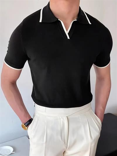 Erkek Kısa Kollu Yakalı Triko Tişört