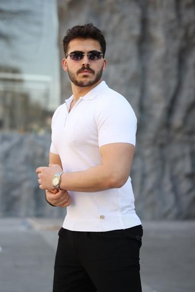 Erkek Viskon Kumaş Polo Yaka Tişört