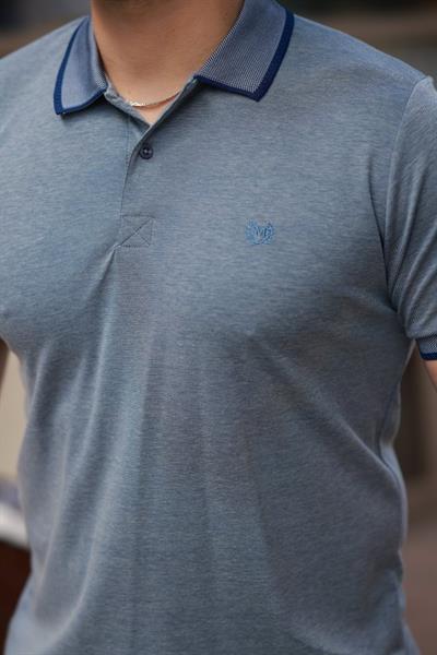 Erkek Yakalı Kagi Kumaş Kısa Kollu T-shirt