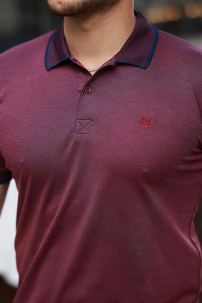 Erkek Yakalı Kagi Kumaş Kısa Kollu T-shirt