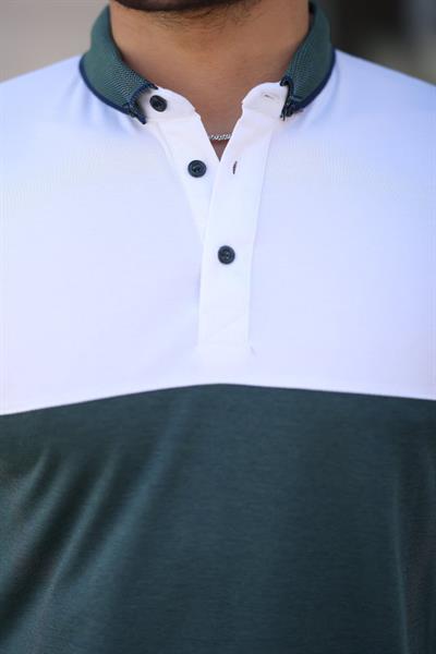 Erkek Yakalı çift Renk Kısa Kollu T-shirt