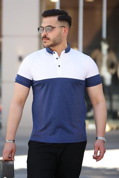 Erkek Yakalı çift Renk Kısa Kollu T-shirt