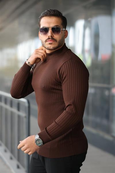 Erkek Yarım Balıkçı Yaka Fitilli Triko