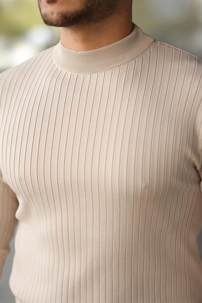 Erkek Yarım Balıkçı Yaka Fitilli Triko