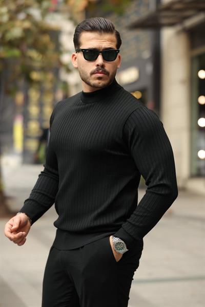 Erkek Yarım Balıkçı Yaka Fitilli Triko