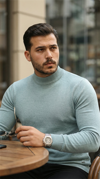 Erkek Yarım Balıkçı Yaka Pamuklu Triko