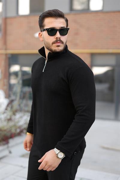 Erkek Zip Yaka Beli Lastikli Polar