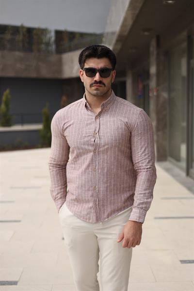 Erkek çizgi Desenli Gömlek