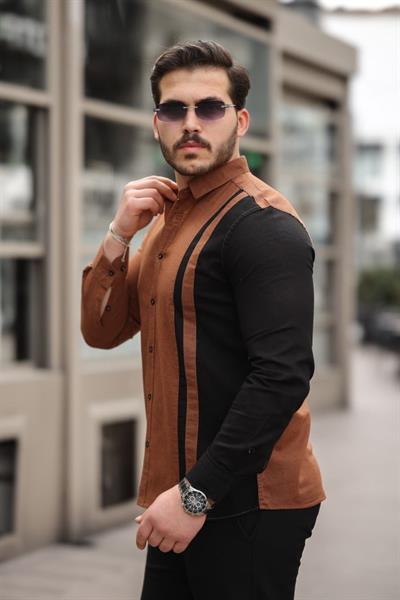 Erkek çizgi Desenli Gömlek