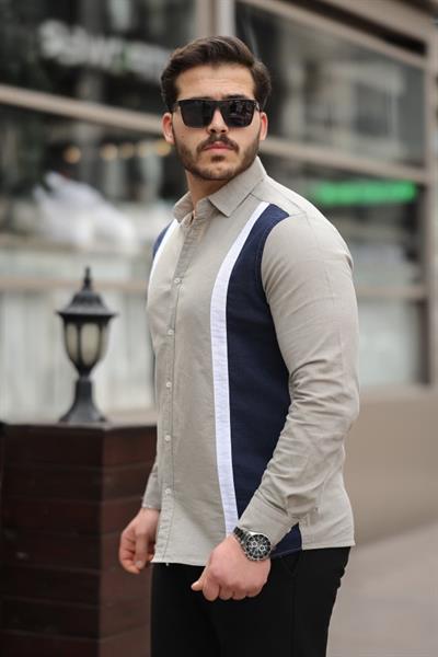 Erkek çizgi Desenli Gömlek