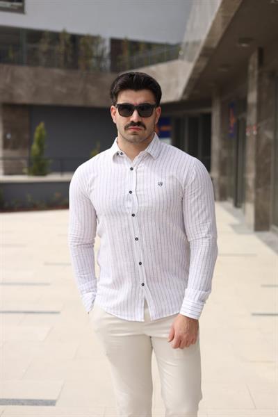 Erkek çizgi Desenli Gömlek