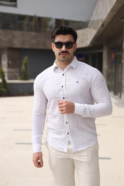 Erkek çizgi Desenli Gömlek